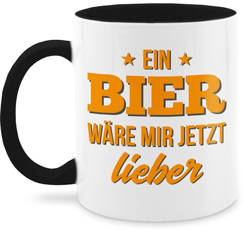 Tasse Tassen 325ml - Statement Sprüche - Ein Bier wäre mir jetzt lieber - 325 ml - Schwarz - biertasse spruchtasse sarkasmus saufen kaffeetasse bierkaffeetasse spruchtassen spruch teetasse kaffee