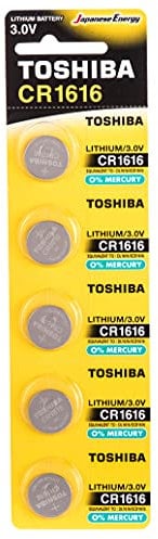 Toshiba CR1616 - Pilas de botón de litio de 3 V, paquete de 5