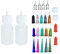 Xmasir Mehrzweck-Präzisions-Applikator JAC-Flasche für Henna-Set 2 Stk.1 Unze.Flasche mit 4 Stk.Verschlusskappen und 16 Stk.Nadelspitzengrößen
