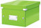 Leitz Click & Store Aufbewahrungsbox mit Deckel Klein, Box für Unterlagen bis A5 im Büro u. Haushalt, Transportbox aus 84% recycelter Premium-Hartpappe, Etikettenhalter, Grün, 60430054