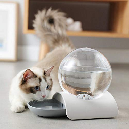 Niyregiy-Haustier Wasserspender 2.8L automatische Wasserspender Haustier Katze Hund Wasserspender große Schüssel Getränk Katze Getränk Wasser ohne Strom Grau