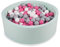 Angelove Piscina di Palline per Bambini 7cm Tondo 90x30cm/200 Palline Menta: Grigio/Bianco/Rosa Chiaro