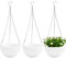 3 macetas colgantes de 8 pulgadas, cesta colgante redonda de riego automático con bandeja de agua y cadena de metal, contenedor para plantas suculentas para interiores y exteriores, jardín, balcón,
