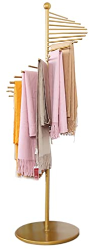 schalhalter aufbewahrung Boden Schal-Display-Rack für kleinen Raum, Industrieller Stil Eisen Aufbewahrungsbügel Haarspange, Hijab Schals Gamaschen Taekwondo Gürtel, Gold, 59/ 67 ( Size : 30 rods )