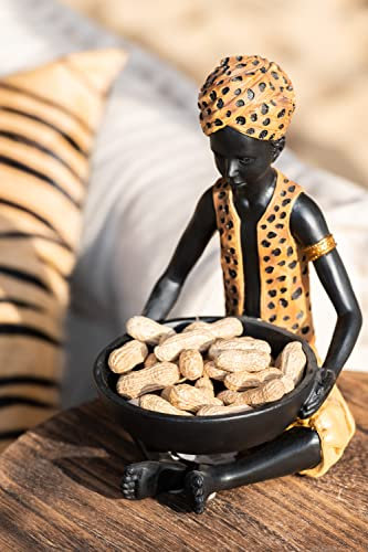 Schöne Figur Skulptur Afirka Junge Ablage H25 cm Schüssel