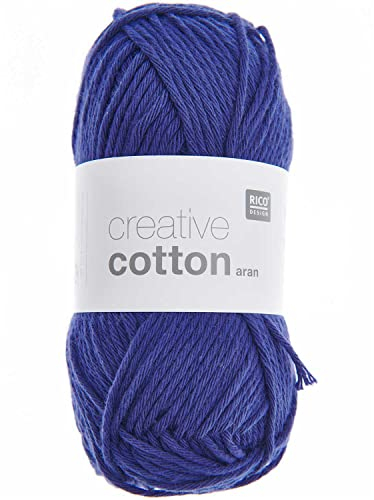 Rico Design Creative Cotton aran 50 g ca. 85 m Wolle Wollschnur Häkelwolle Häkeln Basteln Knäuel Veilchen