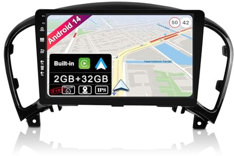 JOYX Android 14 Car Stero for Nissan Juke J15 (2010-2019) / YF15 Infiniti ESQ (2011-2017) - 2G+32G - Built-in CarPlay/Android Auto - Camera Free - 9 Inch 2 DIN - Steering Wheel 4G WiFi DAB Fast-Boot