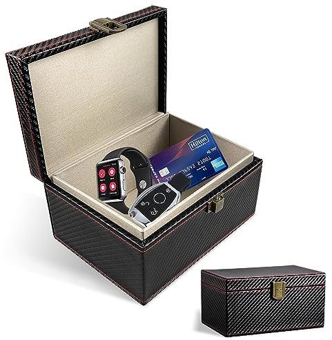 Faraday Box für Autoschlüssel Keyless-Signalblocker-Box Kohlefaser Faraday Beutel Autoschlüssel Schutz für Schlüsselanhängerschutz Diebstahlschutz & RFID Faraday-Kastenkäfig(Große Kiste)