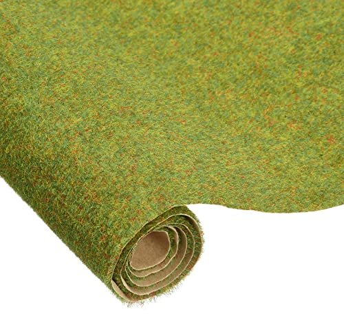 sourcing map 2 STK Kunstgrasmatte Kunstrasen Rasen Attrappe für Garten Deko Tisch 8cmx25cm Grün
