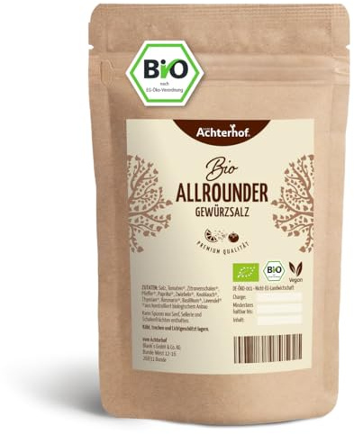 Allrounder Gewürzsalz Bio 100g | Gewürzsalzmischung aus 11 verschiedenen Gewürz- und Kräuterkomponenten | Bio-Qualität | vom Achterhof