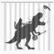 BIYSUC Katze Dinosaurier Duschvorhang Lustige Katze Hilfe Dino Baden für Kinder Jungen Trex Silhouette Schatten Schwarz Weiß Badezimmer Wasserdicht Polyester Stoff 152 B x 183 L Zoll mit Haken