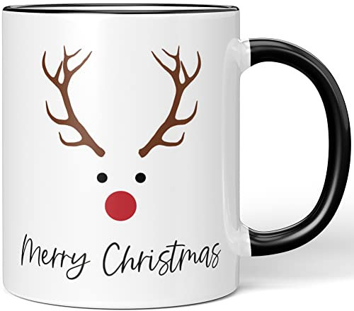 JUNIWORDS Tasse, Merry Christmas Deer, Schwarz (1009017)