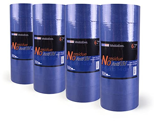 ADHES Malerkrepp Blaues maler klebebänder für Malerarbeiten,Saubere Kanten,UV Beständig, Keinerlei Rückstände (48mm x 55m), 24rolle