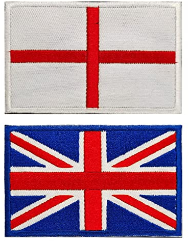 Union Jack Patch, Thin Blue Line Velcro Patch for Clothing Backpacks, Embroidered Flag Emblem UK Great Britain Applique Iron On Sew On Patches (United Kingdom + England)