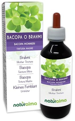 Bacopa o Brahmi (Bacopa monnieri) erba Tintura Madre analcoolica Naturalma - Estratto liquido gocce 200 ml - Integratore alimentare - Vegano