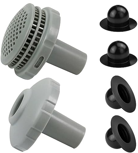 Kit de Coladores pequeños para Piscinas, conexión de Manguera de Boquilla de Piscina con 4 Tapones de Pared para Piscina, tapón de tapón de Agujero Compatible con Intex y Bestway