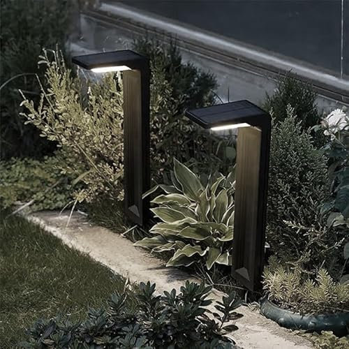 Partenopea® Lampada Solare Giardino a Picchetto piccolo lampioncino luce da segnapasso per viali sentieri giardino con Pannello impermeabile (Luce bianca fredda 6500K)