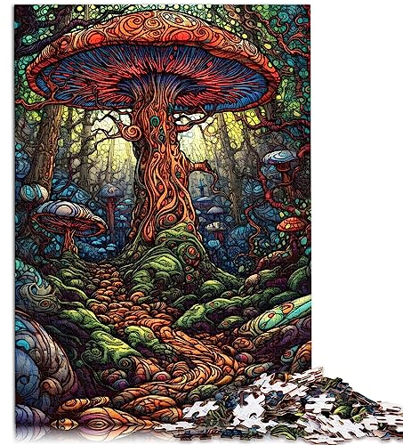Puzzles für Erwachsene, Puzzle Mystical Fantasy Mushrooms, 1000-teilige Puzzles für Erwachsene und Kinder ab 12 Jahren, Papppuzzles, tolle Geschenke für Weihnachten, Größe: 26 x 38 cm
