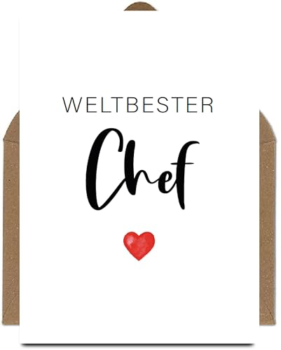 The Life Barn Postkarte mit Umschlag Weltbester Chef zum Geburtstag, Danke sagen, Abschied
