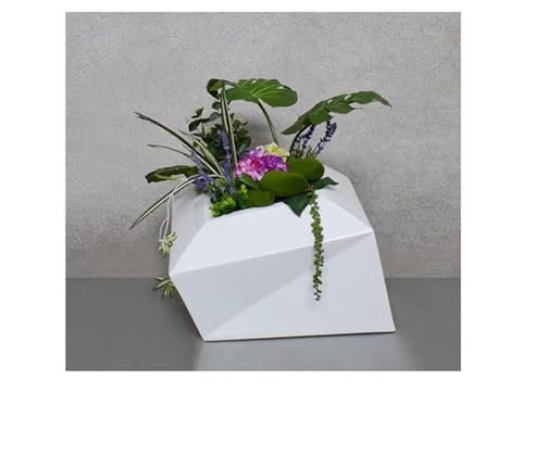MOOWI Pot de Fleurs décoratif Combinaison de Fibre de Verre, Grand Vase sur Pied, Ensemble d'arrangement Floral d'hôtel Moderne, récipient à Fleurs Pots de Fleurs (Color : A)