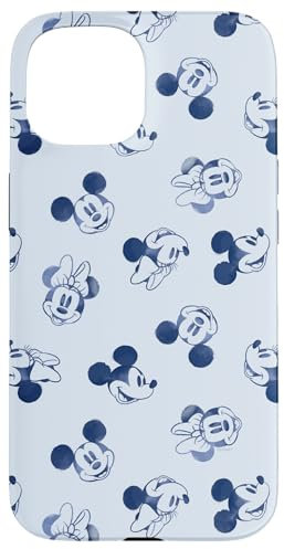 Hülle für iPhone 15 Disney Minnie und Mickey Mouse Icon Gesichter Vintage Art Retro
