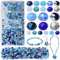 Zepitniy 1000 Cuentas Cristal Facetado de Colores 4mm 6mm 8mm Abalorios para Hacer Pulseras Collares Pendientes - Azul