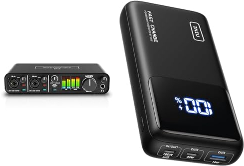 MOTU M4 USB-Audio-Schnittstelle & INIU Power Bank, 100W 25000mAh Powerbank Klein Aber Stark Phone & Laptop Externe Handyakkus
