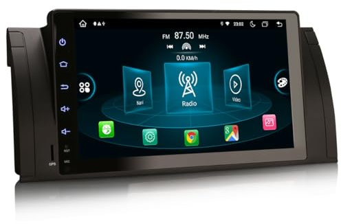 GONFEN 9 Zoll IPS Screen 8-Kern Android 11 Autoradio Für BMW 5er E39 X5 E53 M5 mit Navigation GPS 4GB RAM 64GB ROM DAB+ Radio Wireless CarPlay Android AUTO WiFi CANBus SWC Bluetooth USB DSP FM RDS DTV