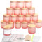 MILIVIXAY Lot de 20 petits pots à bougies vides en verre rose mat de 113,4 g avec couvercles et kits de fabrication de bougies – Petits pots à bougies vides pour la fabrication de bougies – Récipients