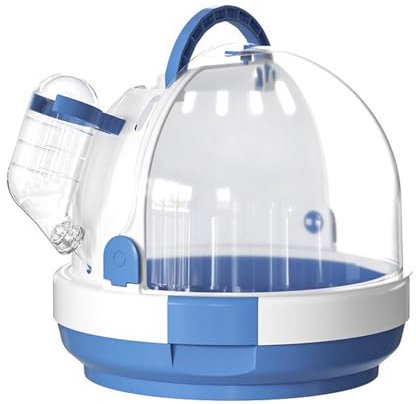 Hsthe Sea Hamster Cage, étui de Voyage Portable pour Souris,Cage en Plastique pour Petits Animaux,Cage à Souris avec Bouteille d'eau pour Petits Animaux,gerbilles,Souris,Hamsters Nains – Bleu