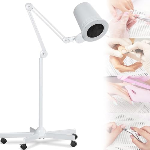 Professional Nail Dust Extractor,Adjustable Suction,Vacuum Nail Dust Collector for Pedicure & Manicure with Dimmable LED and Changeable Filter and Universal Table Mount