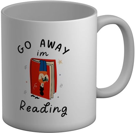Shopagift Go Away I'm Reading Mug Book Lover Funny White 11oz Large Ceramic Cup