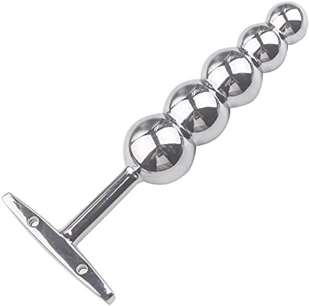 Anal Beads Stainless Steel Butt Plug with 5 Balls Anal Plug Metal Butt Plug Anal Trainer Toys Fetish Kinky Sex Love Tools Prostate Massager Anal Plug for Men Women