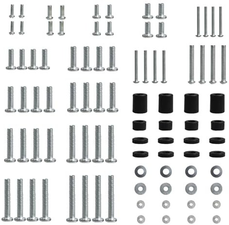 Eleechen TV Bracket Mounting Kit - Universal VESA Hardware Set With M4 M5 M6 M8 Screws, Washers & Spacers (Silver)