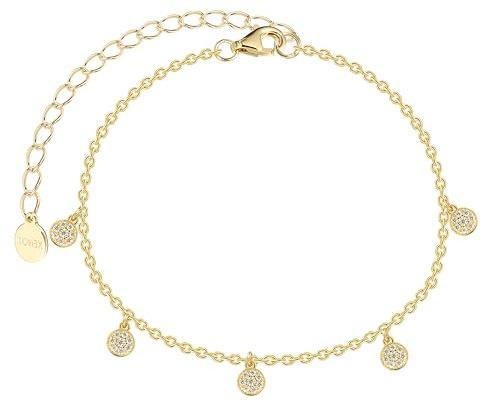 XENOX® POPPY GLITZ Armband - Damen Armband aus hochwertigem 925/- Sterlingsilber mit Anhängern und Zirkonia-Steinen