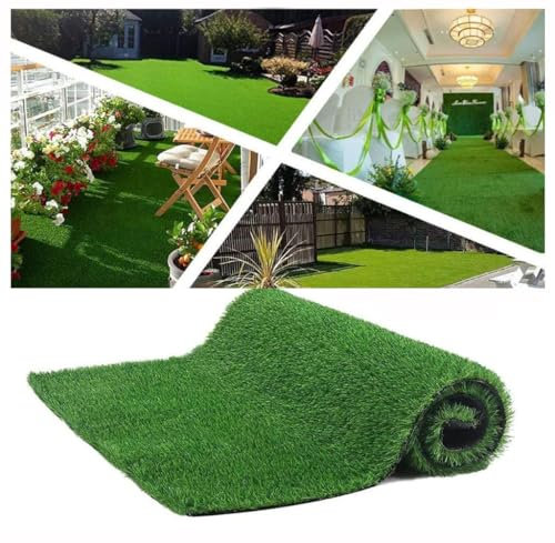 Artificial Grass Carpet 20mm Pile Height Synthetic Turf Roll 3x6m Indoor Outdoor Faux Grass Rug for Patio Garden Astroturf for Dogs (1.5x6m 2x6m)