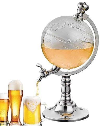 Mappamondo decanter per whisky | Aeratore per vino Dispenser per decanter da 1,5 litri - Accessorio trasparente per feste da bar club con imbuto e tappo per vino, whisky, bevande, birra
