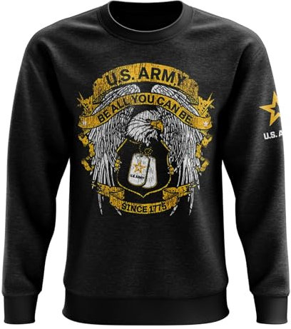 Offizielles schwarzes Herren-Sweatshirt der US-Armee mit Erkennungsmarken | Sei Alles, was du Sein Kannst |