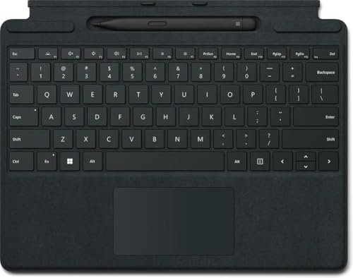 Microsoft Surface Pro Signature - Tastiera tipo cover con sottile penna, compatibile con Surface Pro 8/9/X, QWERTY Nordique, colore: Nero