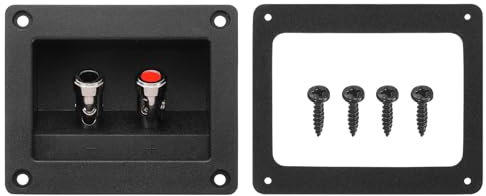 sourcing map 3 Inch Square Speaker Box Terminal Cup, 2-Way Subwoofer Plug Connectors Double Binding Posts Spring Loaded Jack for Car Stereo Speaker Wire Sub Box