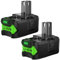 2 Pack 8.0Ah Replacement Battery for Ryobi One+ 18V Battery RB18L50 RB18L25 RB18L40 RB18L15 RB18L13 P102 P103 P104 P105 P106 P107 with LED Indicator