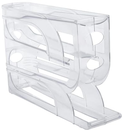 4 Schichten Eierhalter für Kühlschrank – Platzsparender Automatisch Rollender Eierspender, 30 Eier Stapelbarer Organizer, Stabiler Kunststoffe Eierbehälter, Eierbox, Kühlschrankaufbewahrung (A)