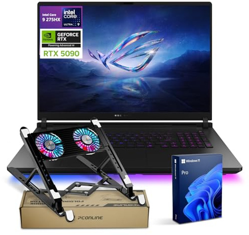ASUS ROG Strix Scar 18 G835 Intel Ultra 9 275HX NVIDIA RTX 5090 Best Gaming Laptop, 18 ROG Nebula HDR 2.5K 240Hz/3ms, 64GB DDR5 RAM, 2TB SSD, Wi-Fi 7, W11P, Bundle con raffreddamento PCO Laptop