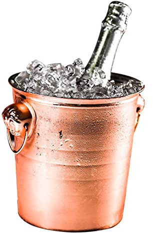 Warmhm Secchiello per Ghiaccio in Acciaio Inossidabile Antiruggine Manico a Forma di Testa di, Contenitore Alto e Stretto da 7l per Vino e Bevande, per Feste, Bar e Ktv