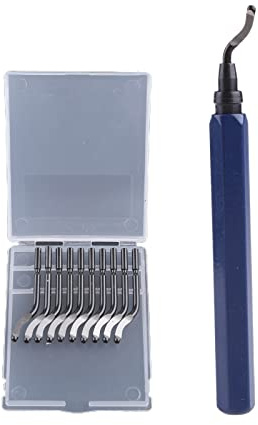 Handle Burr Metal Deburring Remover Cutting Tool with 10pcs Rotary Deburr Hand Tool Accessories Clamp Crimper Cutter Files Rasps Gouges Hammer Wrench Countersinks Drill