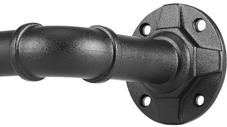 Industrial Pipe Curtain Rod, Black, Wall/Ceiling Mount, Multi-Purpose Hanging Rod for Curtains, Kitchen, Storage (（88-266CM）X2PACK)