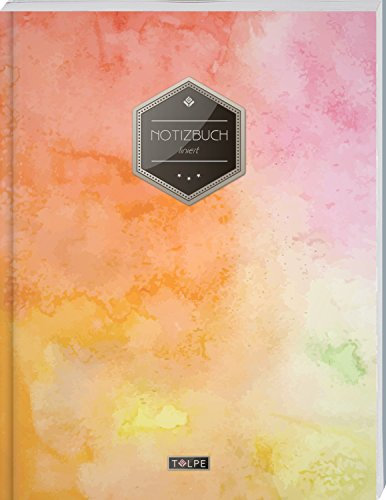 TULPE Liniertes Notizbuch A4 „C072 Bunte Wände“ (140+ Seiten, Vintage Softcover, Doppelrand, Seitenzahlen, Register - Dickes Notizheft, Deutschheft, Schreibheft, Schulheft, Tagebuch, Lineatur 27)