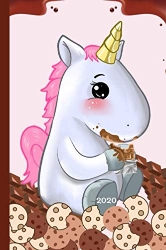 2020: 2020 Terminplaner Wochenplaner Kalender 2020 Buchkalender Jan bis Dez - Schokolade und Kekse mit Einhorn - persönliche Notizen immer im Überblick. Auch als schöne Geschenkidee.