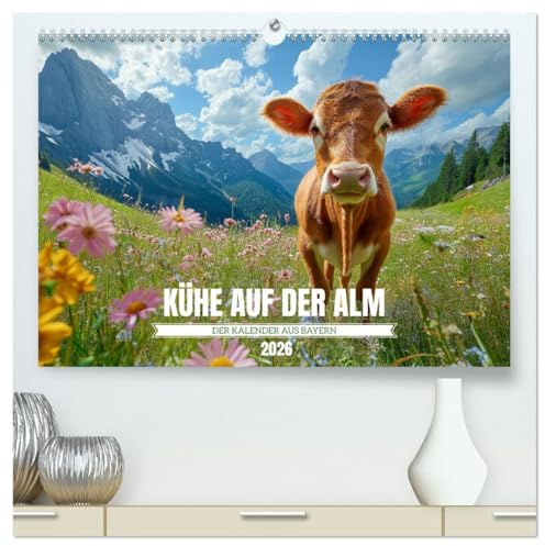 KÜHE AUF DER ALM – Der Kalender aus Bayern (hochwertiger Premium Wandkalender 2026 DIN A2 quer), Kunstdruck in Hochglanz: Entdecke bayerische Kühe auf ... Tradition trifft Idylle. (CALVENDO Tiere)