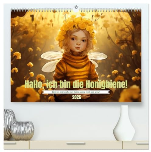 Hallo! Ich bin die Honigbiene (hochwertiger Premium Wandkalender 2026 DIN A2 quer), Kunstdruck in Hochglanz: Kids, die die Bienenwelt mit Fantasie erobern (CALVENDO Tiere)